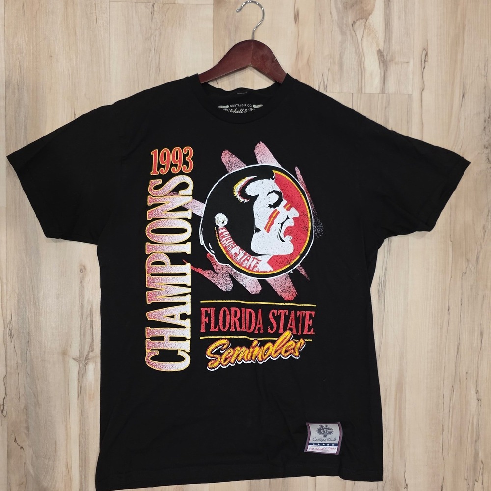 Mitchell & Ness Florida State Seminoles 1993 Champions Shirt Mens L Black FSU